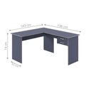 Ver imagem 2 de Escrivaninha em L com Gaveteiro Drums Azul