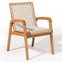 Ver imagem 4 de Mesa de Jantar Trammare C07 6 Lugares com 2 Bancos e 2 Cadeiras Corda Náutica Areia Lyam Decor