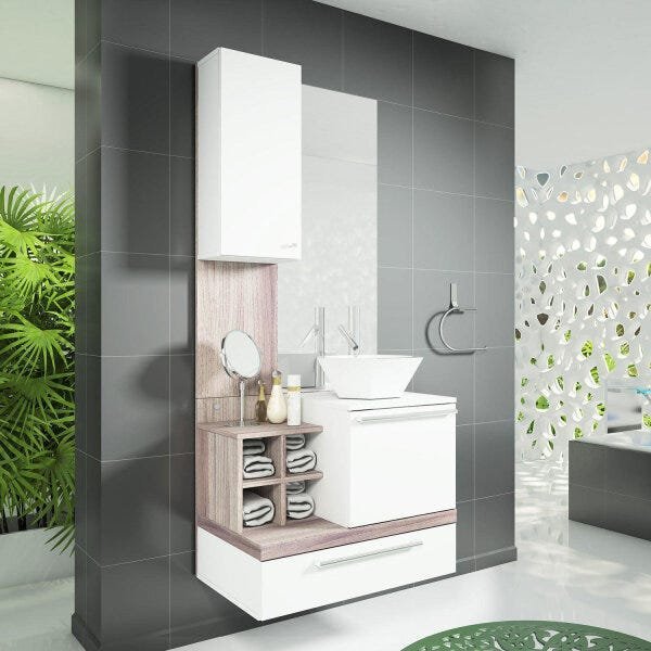 Gabinete para Banheiro sem Cuba com Espelheira Ravenna Espresso Móveis - 1