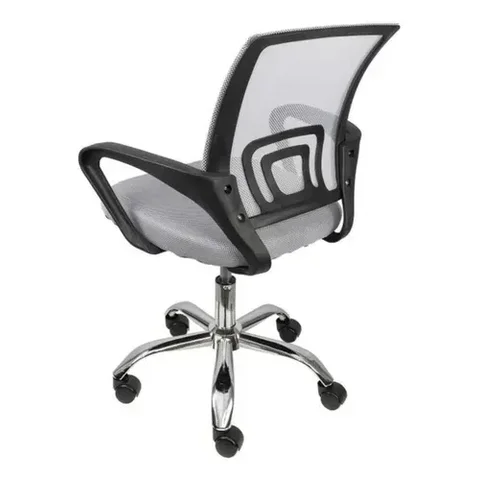 Cadeira Escritório Giratória Office Arco Estofado Mesh Cinza