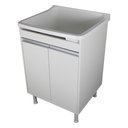 Ver imagem 1 de Tanque de Lavanderia com Gabinete 100% Mdf + Sifão + Válvula Cor:branco