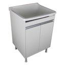 Ver imagem 3 de Tanque de Lavanderia com Gabinete 100% Mdf + Sifão + Válvula Cor:branco