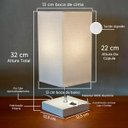 Ver imagem 3 de Kit 2 Abajur Luminaria de Mesa Quadrado Mdf Interruptor Ref 49 Decoração Casa Sala Quarto Escritório