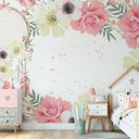 Ver imagem 5 de Papel de parede infantil rosa floral menina quarto de bebê M² pp13b