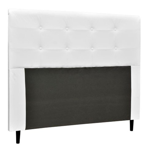 Cabeceira Luna para Cama Box Queen 160 Cm Corino Branco