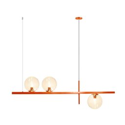 Pendente Haven na Cor Cobre com Globos Cor Âmbar para 3 Lâmpadas G9 de Led - 1