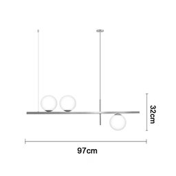 Pendente Haven na Cor Cobre com Globos Cor Âmbar para 3 Lâmpadas G9 de Led - 5