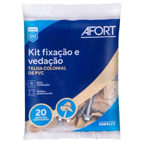 Kit Fixação e Vedação para Telha PVC Bege/Colonial Afort
