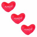 Ver imagem 1 de Almofada Pelucia Coração Amor 12x15cm (Fibra) KIT C/ 3 UNID