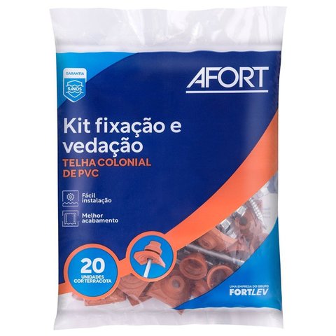 Kit Fixação e Vedação para Telha PVC Marrom/Colonial Terracota Afort