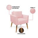 Ver imagem 6 de Poltrona Aline Suede Rosa Bebê Pés Palito Castanho - D’Rossi