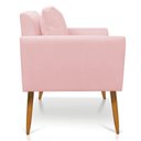 Ver imagem 4 de Poltrona Aline Suede Rosa Bebê Pés Palito Castanho - D’Rossi