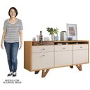 Ver imagem 6 de Balcão Aparador Buffet Ellora H01 Off White/Cinamomo - Mpozenato