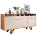 Ver imagem 2 de Balcão Aparador Buffet Ellora H01 Off White/Cinamomo - Mpozenato