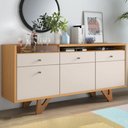 Ver imagem 1 de Balcão Aparador Buffet Ellora H01 Off White/Cinamomo - Mpozenato