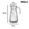 Jarra de Vidro Água Suco com Tampa 1800ml Lapidada - 4