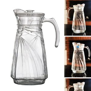 Jarra de Vidro Água Suco com Tampa 1800ml Lapidada