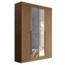 Ver imagem 2 de Guarda-roupa Casal Loanda 4 Portas 2 Gavetas Ripado Flex Jatoba com Espelho - Pnr Móveis