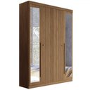 Ver imagem 6 de Guarda-roupa Casal Loanda 4 Portas 2 Gavetas Ripado Flex Jatoba com Espelho - Pnr Móveis