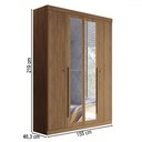 Ver imagem 4 de Guarda-roupa Casal Loanda 4 Portas 2 Gavetas Ripado Flex Jatoba com Espelho - Pnr Móveis