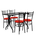 Ver imagem 1 de Conjunto Mesa Retangular 70x120cm Preta com 4 Cadeiras Epoxi