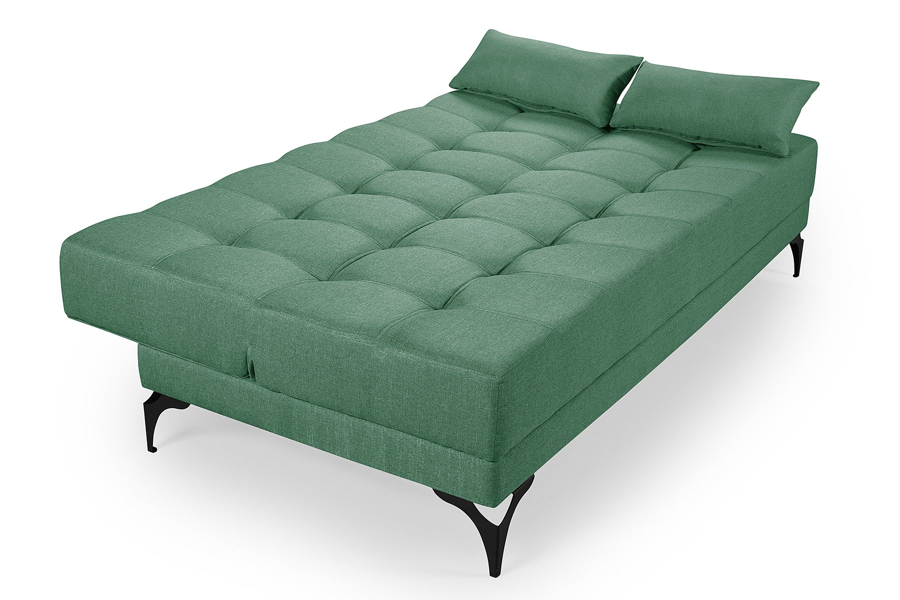 Sofá Cama Solteiro Nevada Reclinavel Revestimento Linho Pes em Ferro: Verde - 5