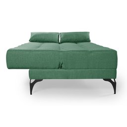 Sofá Cama Solteiro Nevada Reclinavel Revestimento Linho Pes em Ferro: Verde - 4