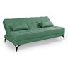 Sofá Cama Solteiro Nevada Reclinavel Revestimento Linho Pes em Ferro: Verde - 3