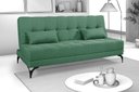 Ver imagem 2 de Sofá Cama Solteiro Nevada Reclinavel Revestimento Linho Pes em Ferro: Verde