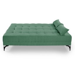Sofá Cama Solteiro Nevada Reclinavel Revestimento Linho Pes em Ferro: Verde - 6