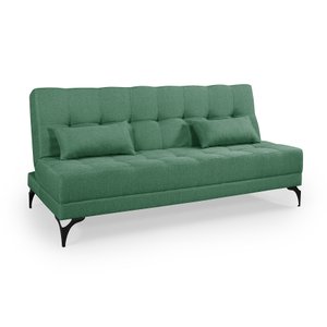 Sofá Cama Solteiro Nevada Reclinavel Revestimento Linho Pes em Ferro: Verde