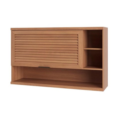 Armário de Cozinha Aéreo com 1 Porta Basculante e Nichos 120cm Multimóveis Cr20395 Freijó