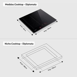Cooktop de Indução 4 Bocas Preto com Zona Flexível Dako Diplomata 220v - 3