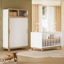 Ver imagem 1 de Quarto de Bebê com Berço Slim 4315 e Roupeiro 5085 Flora Branco Acetinado Qmovi
