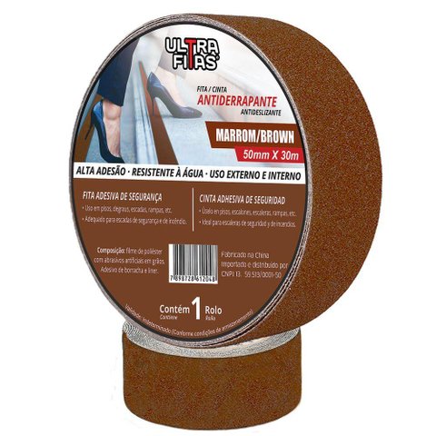 Fita Antiderrapante 50 Mm X 30 Metros - Marrom