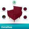 Kit 2 Poltrona Opala Premium para Sala e Quarto Suede Vermelho- Lh Decor Los Hermanos Decor Kit Polt - 7