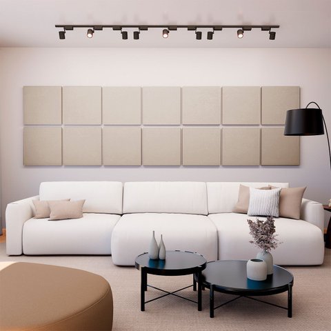 Painel Acústico Absorvedor Decorativo 60x60 Soft Linho Maestra Acústica:bege