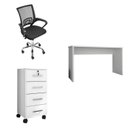 Ver imagem 2 de Kit 3 Peças com Cadeira para Escritório, Escrivaninha e Gaveteiro Gávea Espresso Móveis