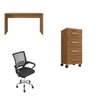 Kit 3 Peças com Cadeira para Escritório, Escrivaninha e Gaveteiro Gávea Espresso Móveis - 2