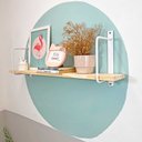 Ver imagem 2 de Prateleira de Parede Bracket Industrial 90cm Natural e Branco