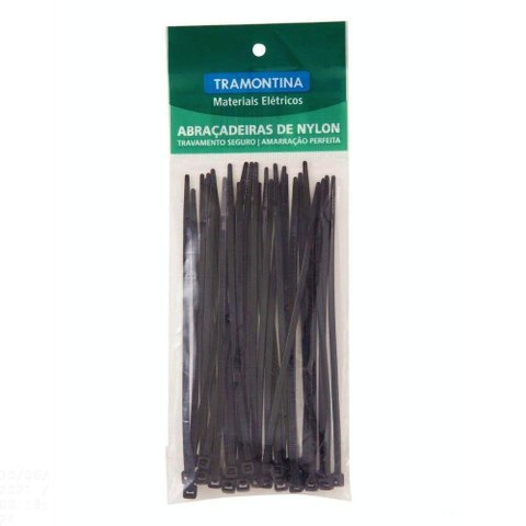 Abraçadeira De Nylon 283x4,8x1,5 Mm Tramontina Preta Tramontina