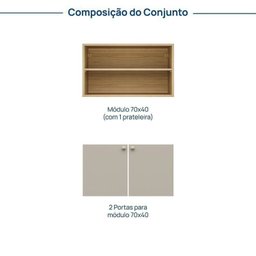 Módulo 70x40 2 Portas Frame Cabecasa madeiramadeira - 3