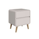 Ver imagem 3 de Mesa de Cabeceira com 2 Gavetas Curve Bege