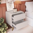 Ver imagem 5 de Mesa de Cabeceira com 2 Gavetas Curve Bege