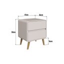 Ver imagem 4 de Mesa de Cabeceira com 2 Gavetas Curve Bege