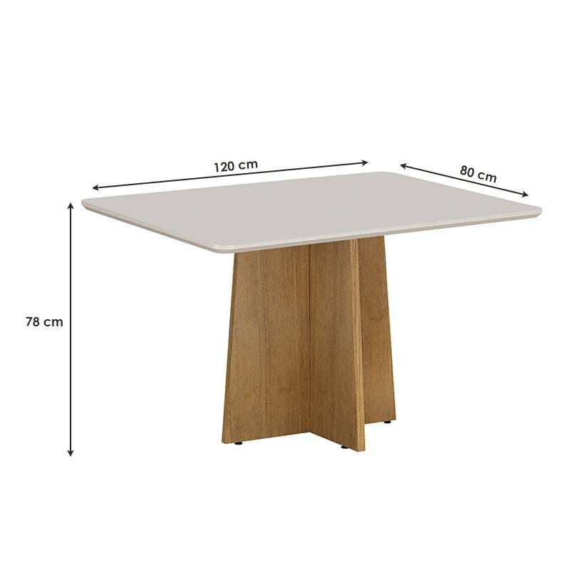 Mesa de Jantar Jade 120x80cm Cinamomo Off White com 4 Cadeiras Lara ...