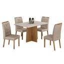 Ver imagem 1 de Mesa de Jantar Jade 120x80cm Cinamomo Off White com 4 Cadeiras Lara Veludo Bege - Valdemóveis