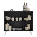 Ver imagem 6 de Aparador Buffet 3 Portas Retrô Veneza Multimóveis Mp1009 Preto/branco