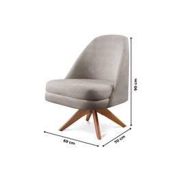Poltrona Stella Decorativa Giratória Bouclé - 3
