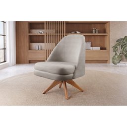Poltrona Stella Decorativa Giratória Bouclé - 1